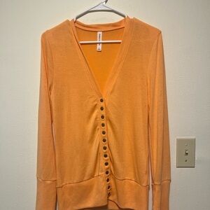 Zenana Outfitters Vibrant Orange Cardigan
